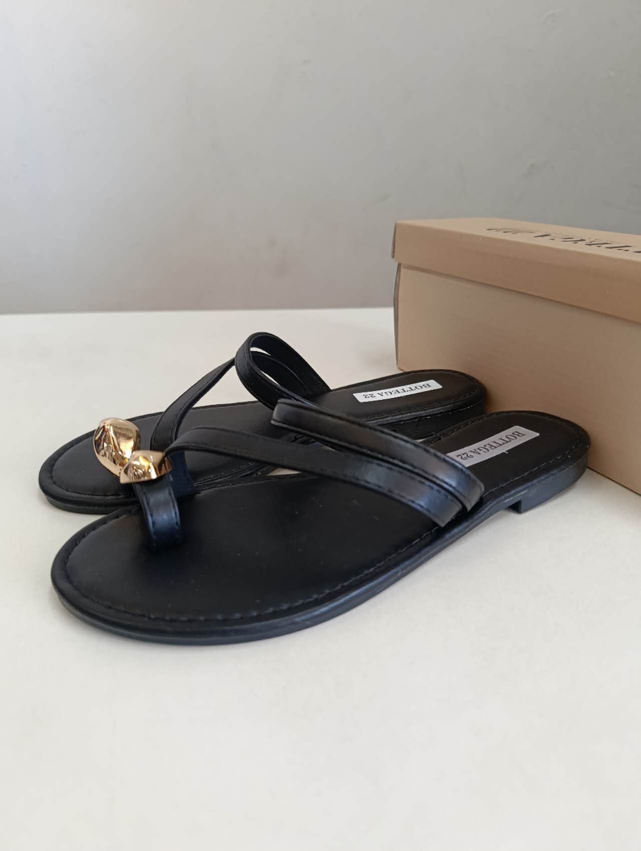 Sandali Infradito Neri BOTTEGA 22 - Vista 3