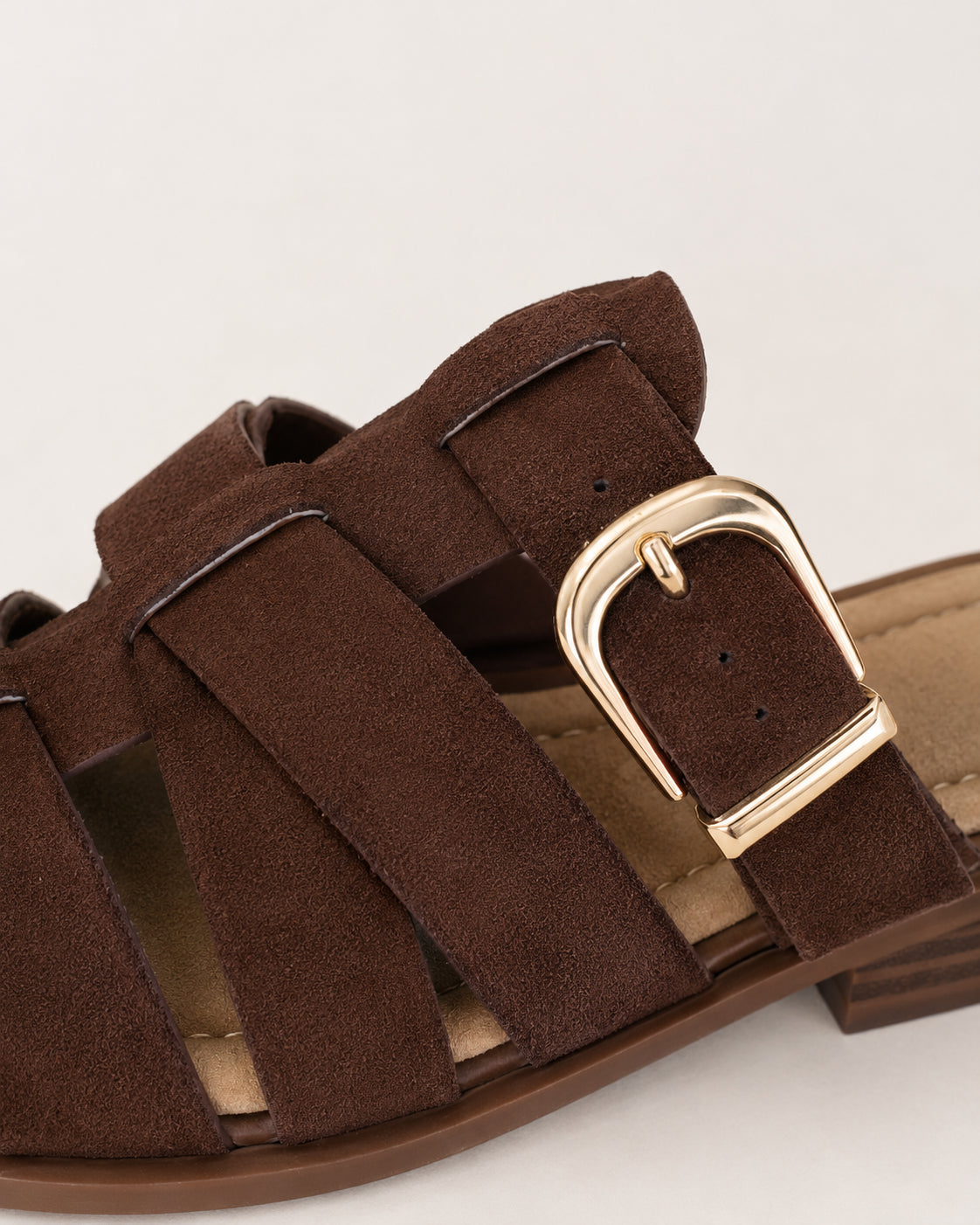 Sabot marrone effetto scamosciato fibbia dorata - Sweet Shoes - Vista 1